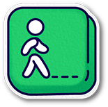 Icono con imagen de persona andando